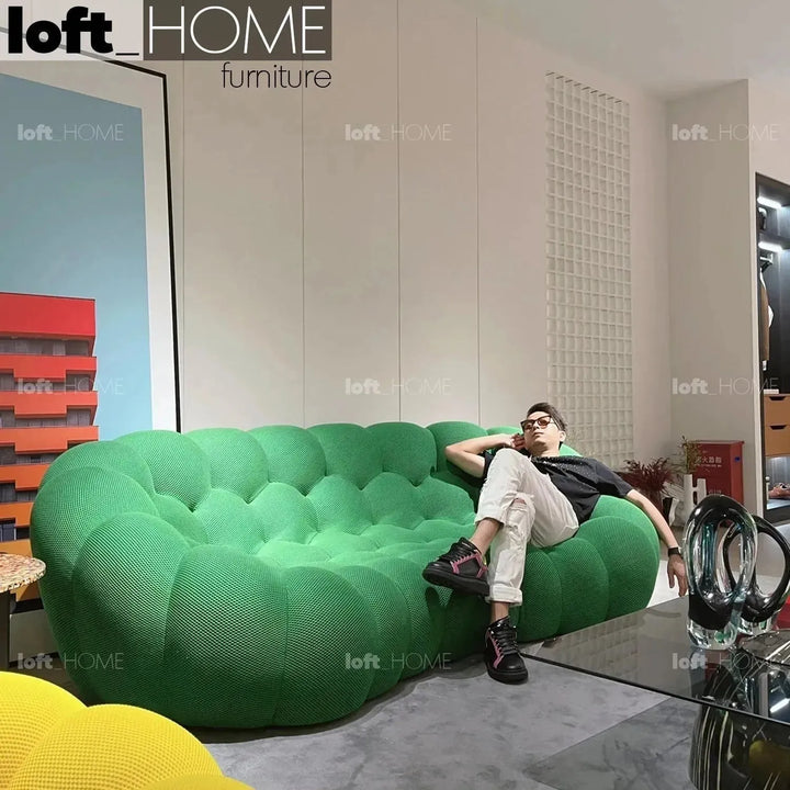 Contemporary fabric 3 seater sofa bubble conceptual design.