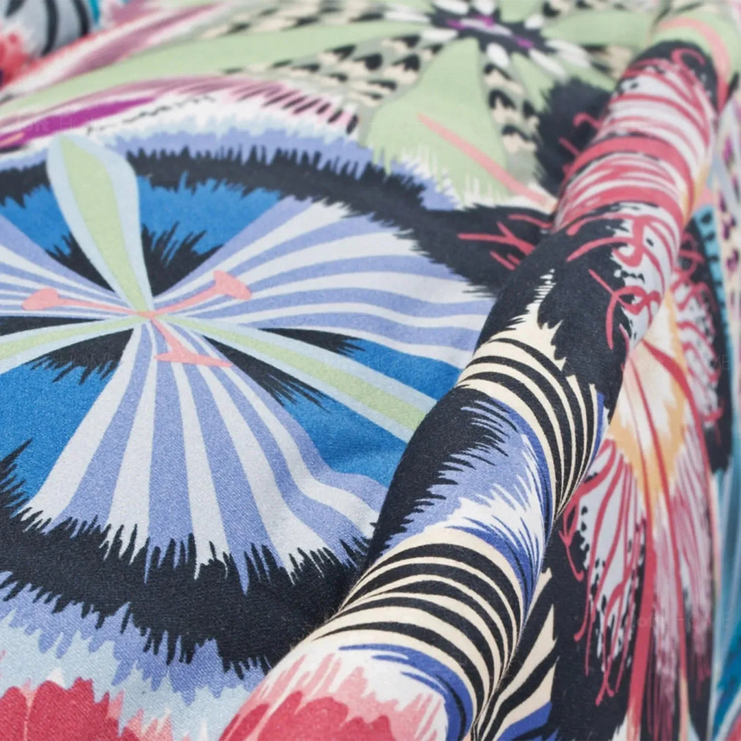 Contemporary fabric bed mahjong detail 5.