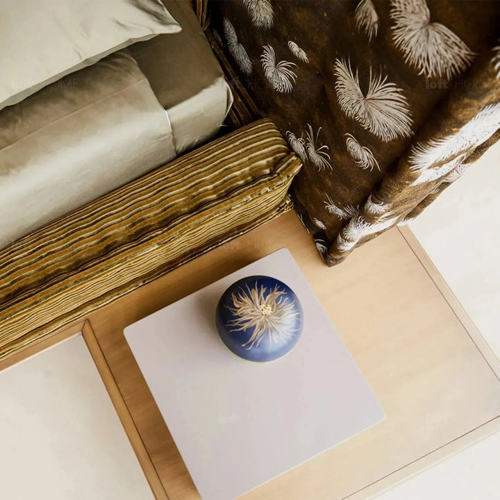 Contemporary fabric bed mahjong conceptual design.