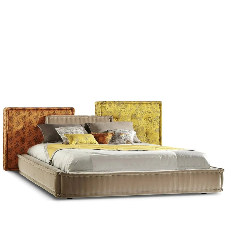 Contemporary fabric bed mahjong detail 9.