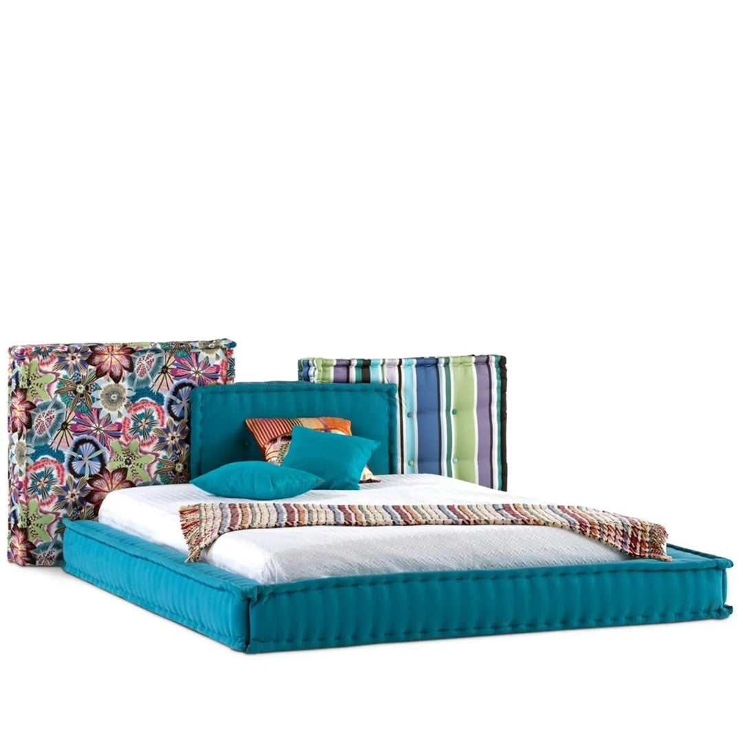 Contemporary fabric bed mahjong detail 10.