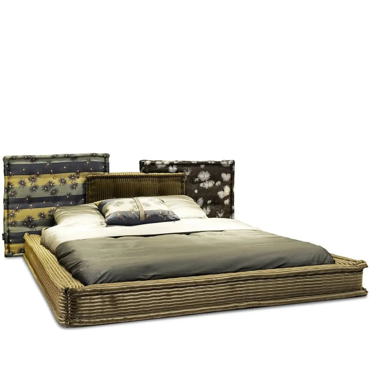 Contemporary fabric bed mahjong detail 8.