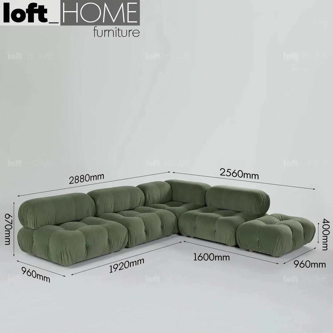 Contemporary Fabric L Shape Sectional Sofa CAMALEONDA 3+L+Ottoman