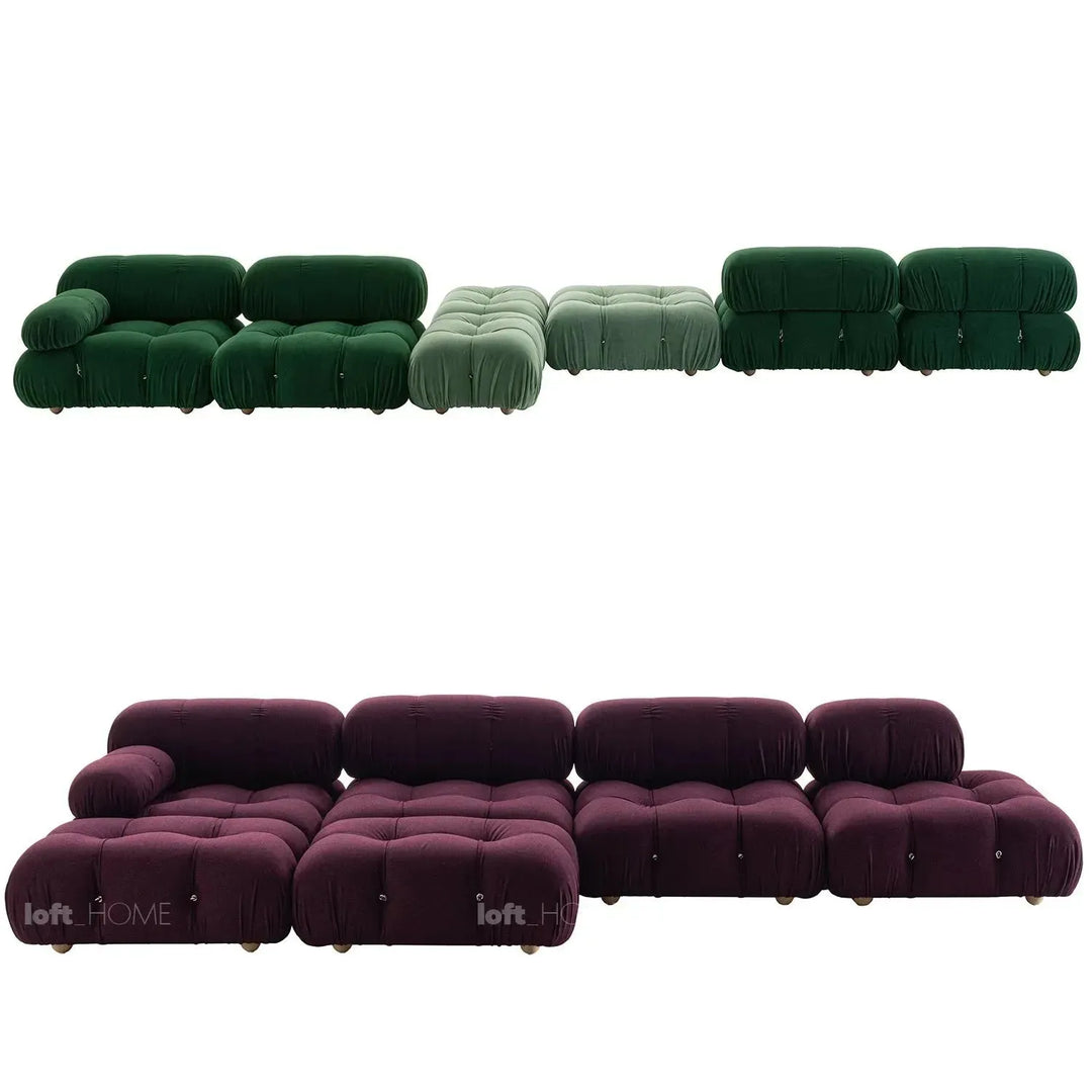 Contemporary fabric l shape sectional sofa camaleonda 3+l+ottoman in close up details.