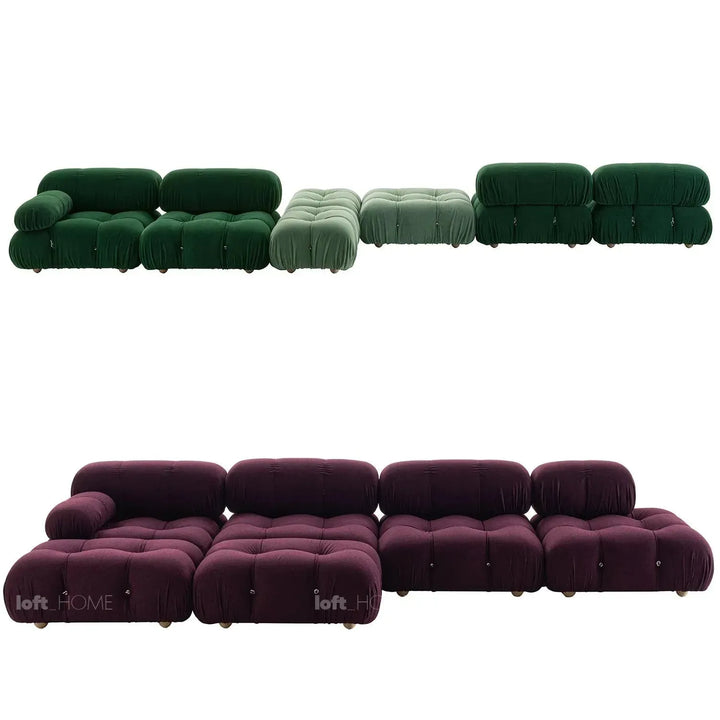 Contemporary fabric l shape sectional sofa camaleonda 3+l+ottoman in close up details.