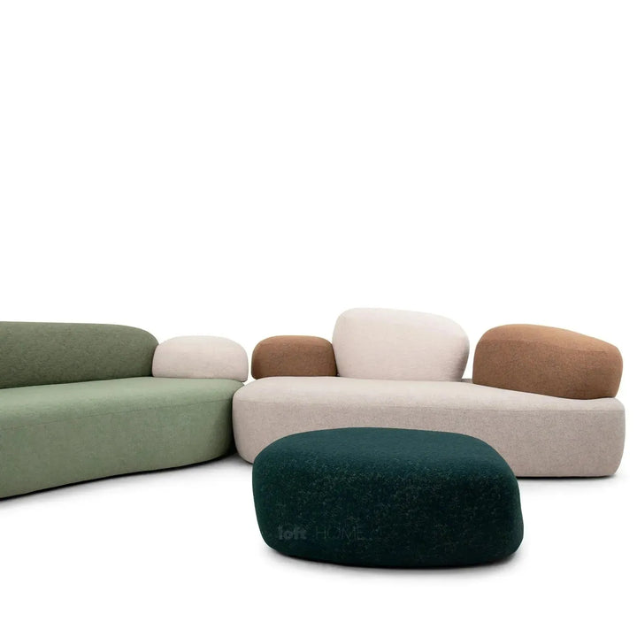 Contemporary fabric l shape sectional sofa pebble 3+l in close up details.