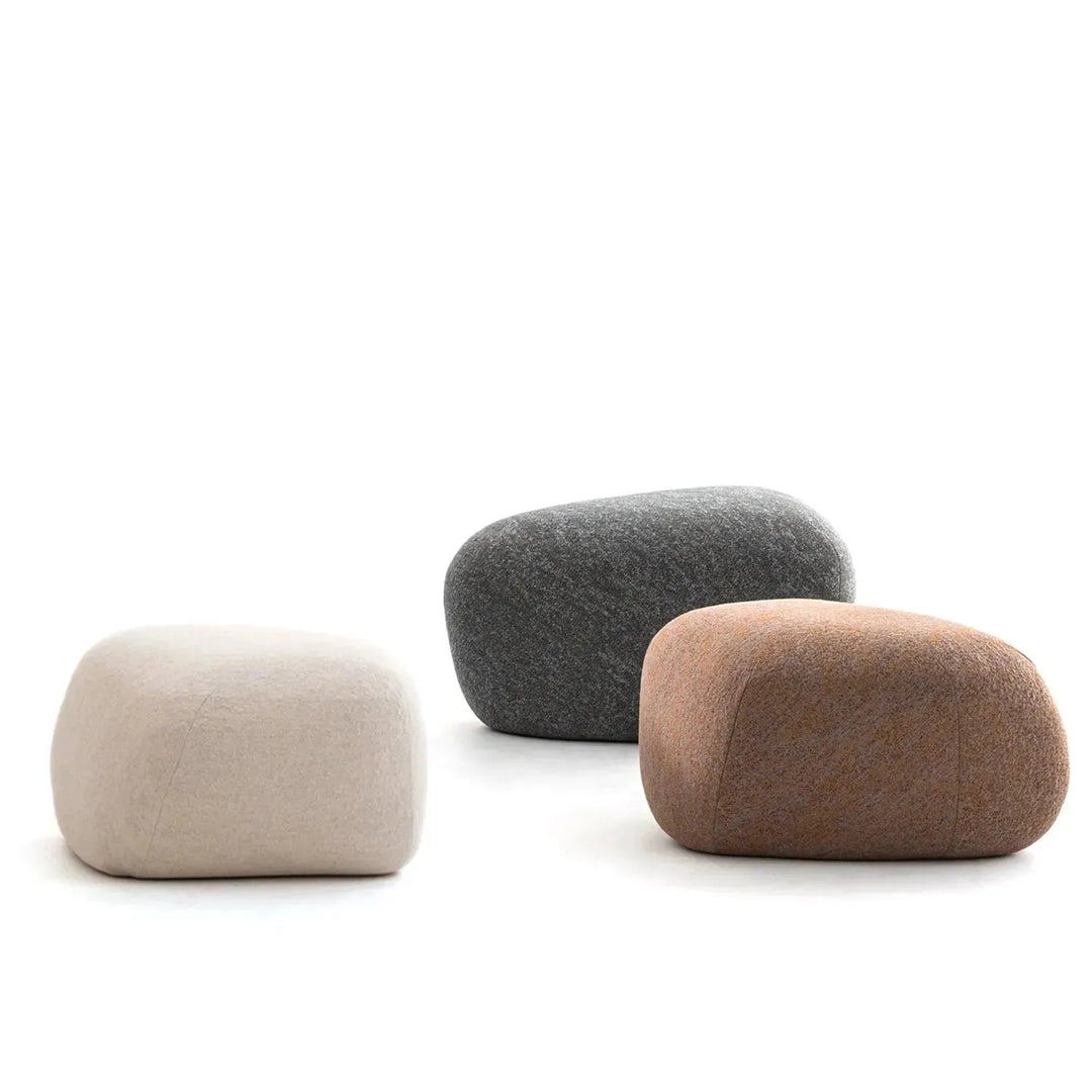 Contemporary fabric ottoman pebble detail 1.