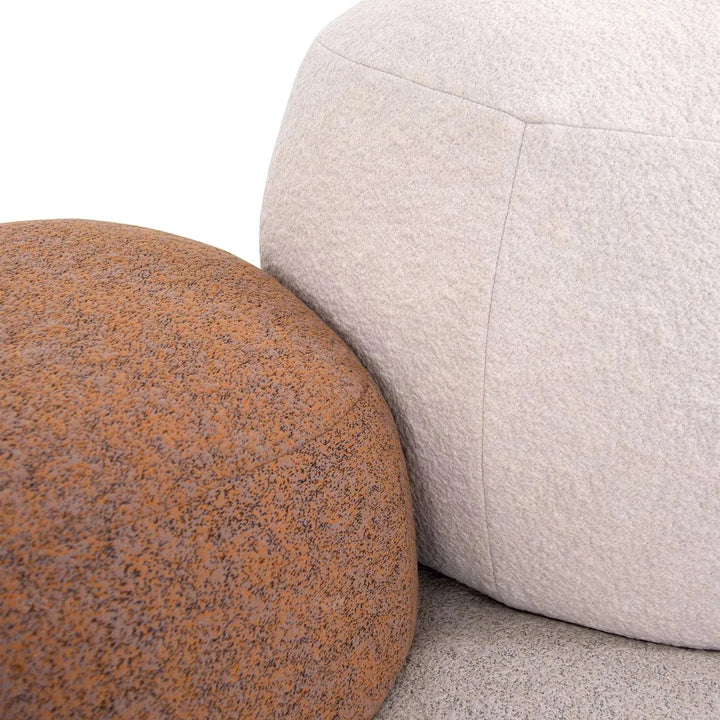 Contemporary fabric ottoman pebble detail 5.