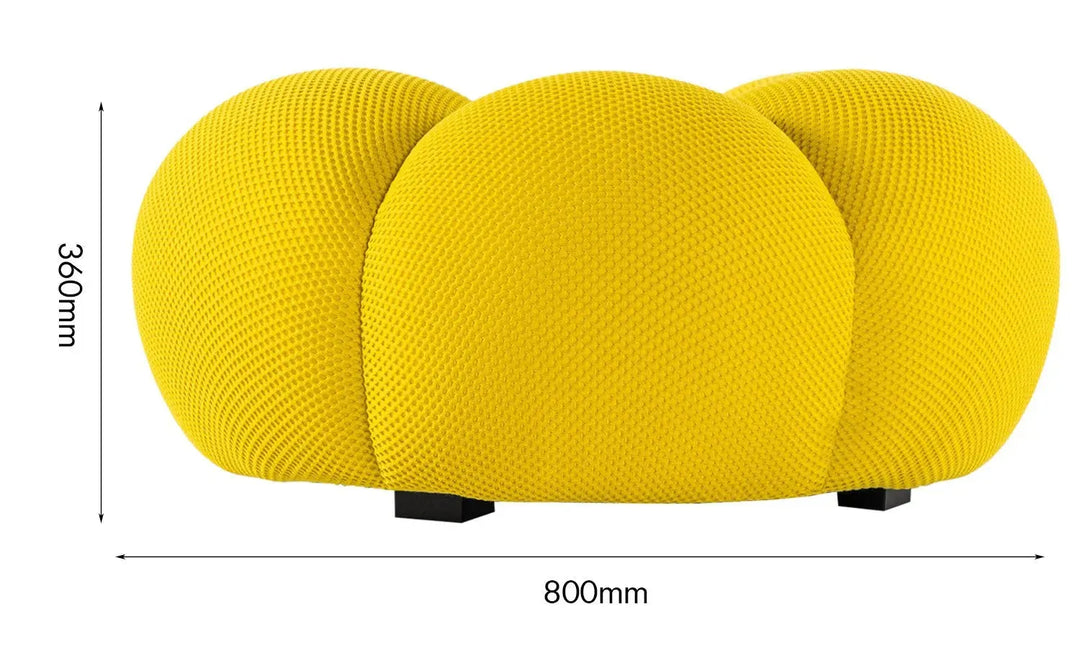Contemporary fabric round ottoman bubble size charts.