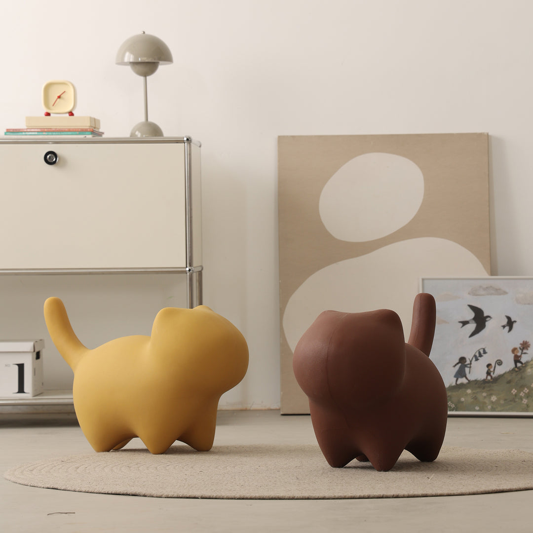 Contemporary plastic ottoman cat primary product view.