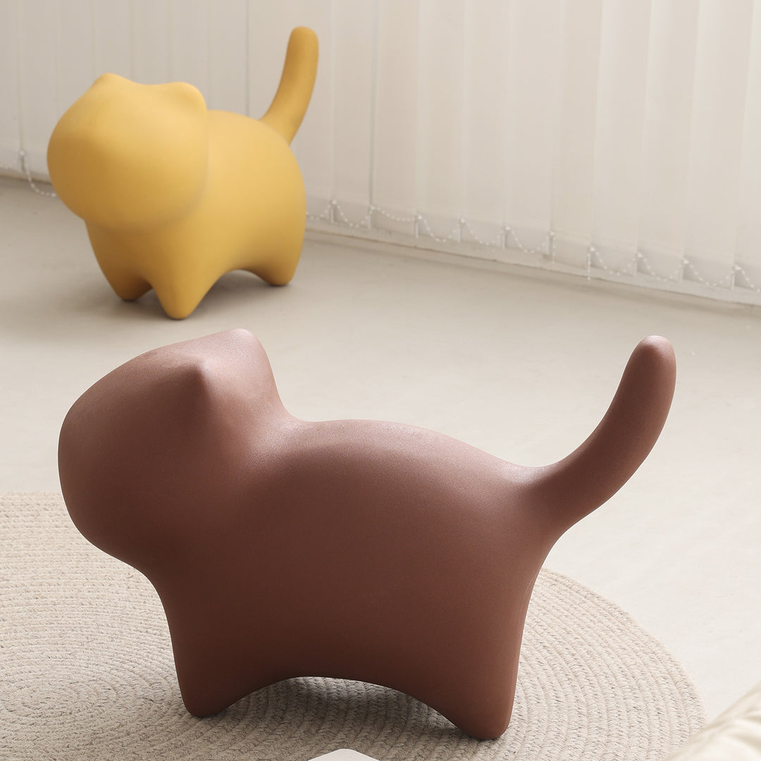 Contemporary plastic ottoman cat material variants.
