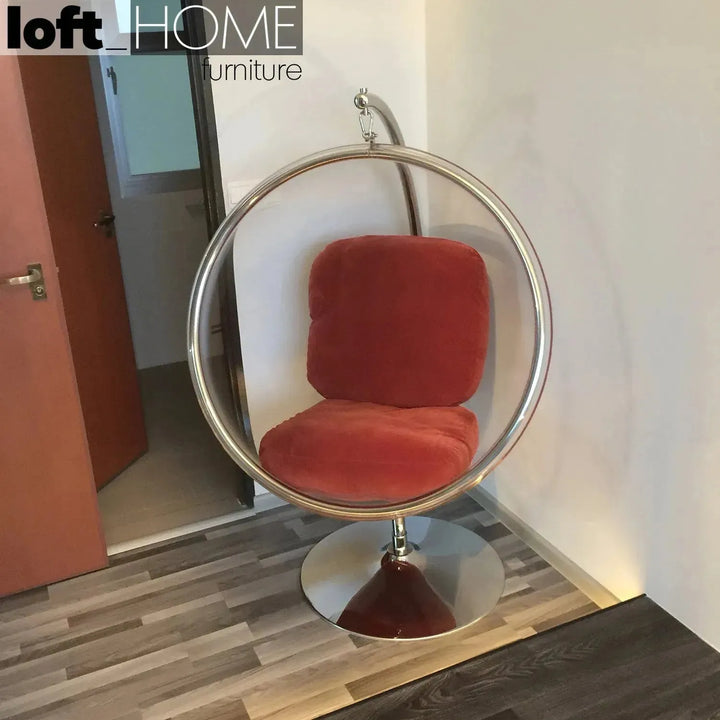 Contemporary plastic rocking chair 1 seater sofa bubble in details.