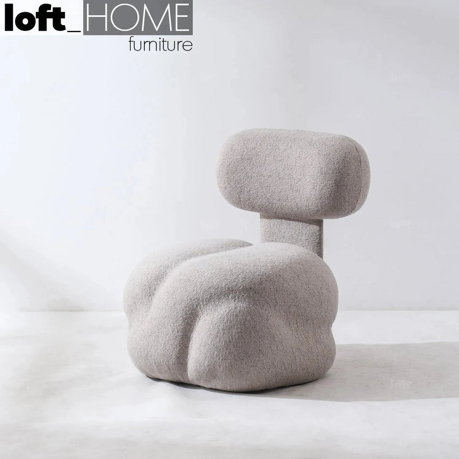 Cream boucle 1 seater sofa chantilly primary product view.