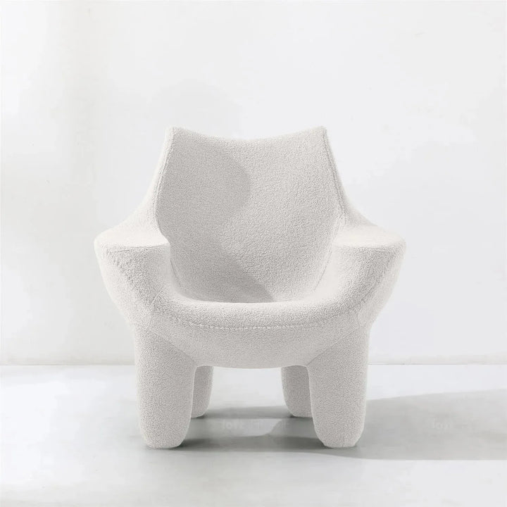 Cream boucle 1 seater sofa mibster material variants.