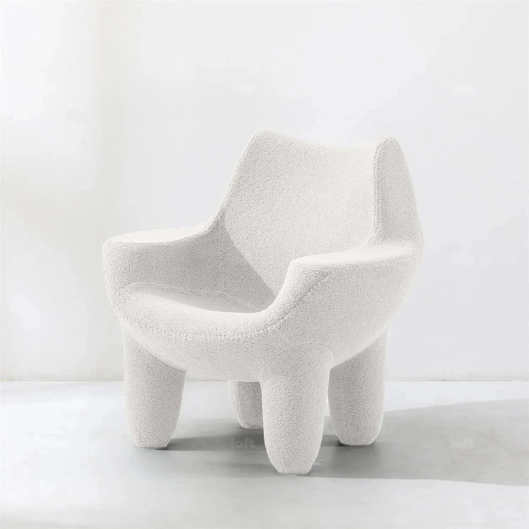 Cream boucle 1 seater sofa mibster color swatches.