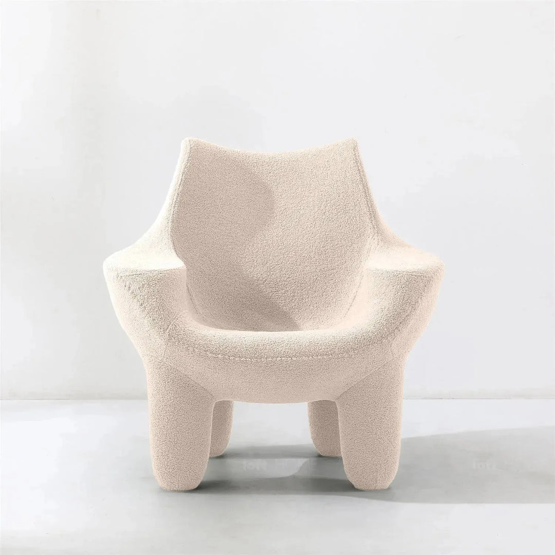 Cream boucle 1 seater sofa mibster detail 4.