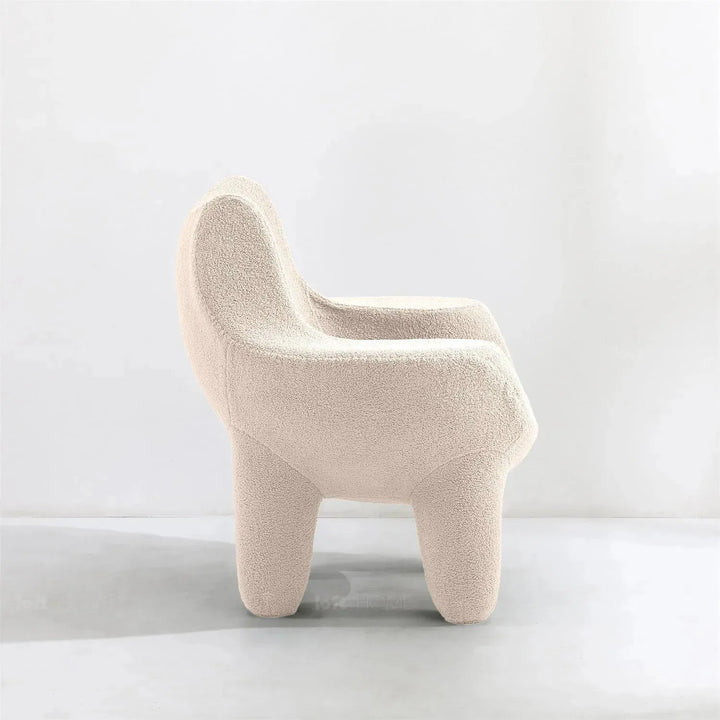 Cream boucle 1 seater sofa mibster detail 5.