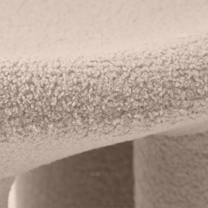 Cream boucle 1 seater sofa mibster detail 7.