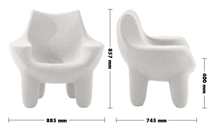 Cream boucle 1 seater sofa mibster size charts.