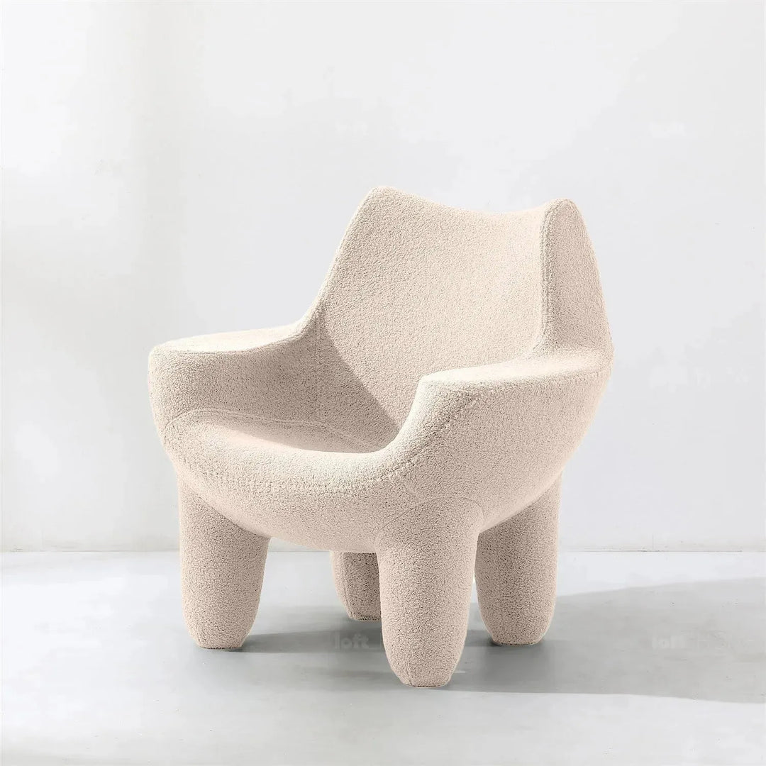 Cream boucle 1 seater sofa mibster detail 3.