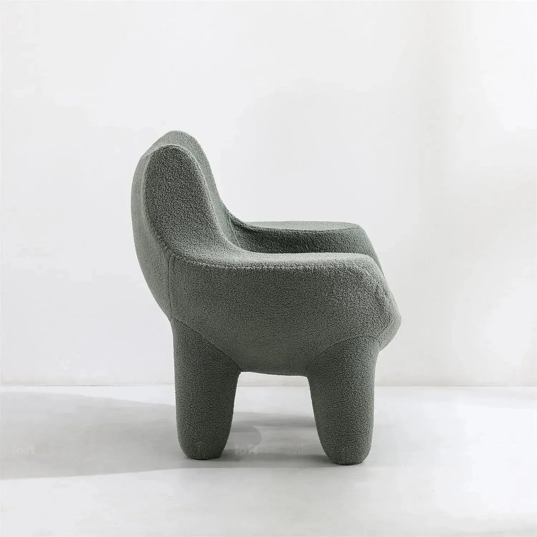 Cream boucle 1 seater sofa mibster conceptual design.