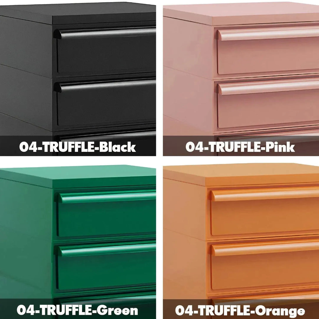 Contemporary plastic drawer cabinet truffle 4 drawer color swatches.