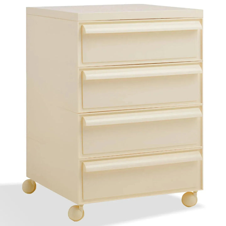 Contemporary plastic drawer cabinet truffle 4 drawer layered structure.