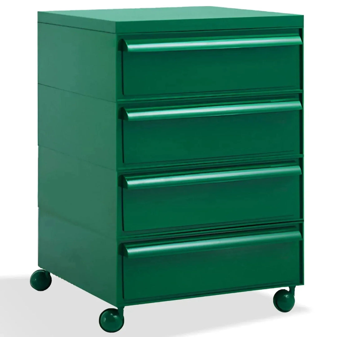 Contemporary plastic drawer cabinet truffle 4 drawer in still life.