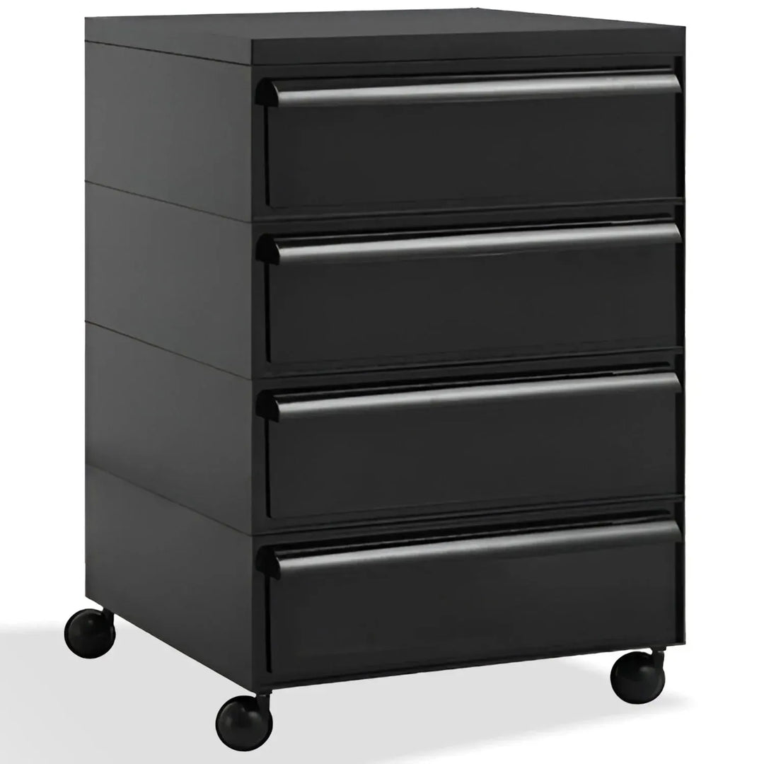 Contemporary plastic drawer cabinet truffle 4 drawer in panoramic view.