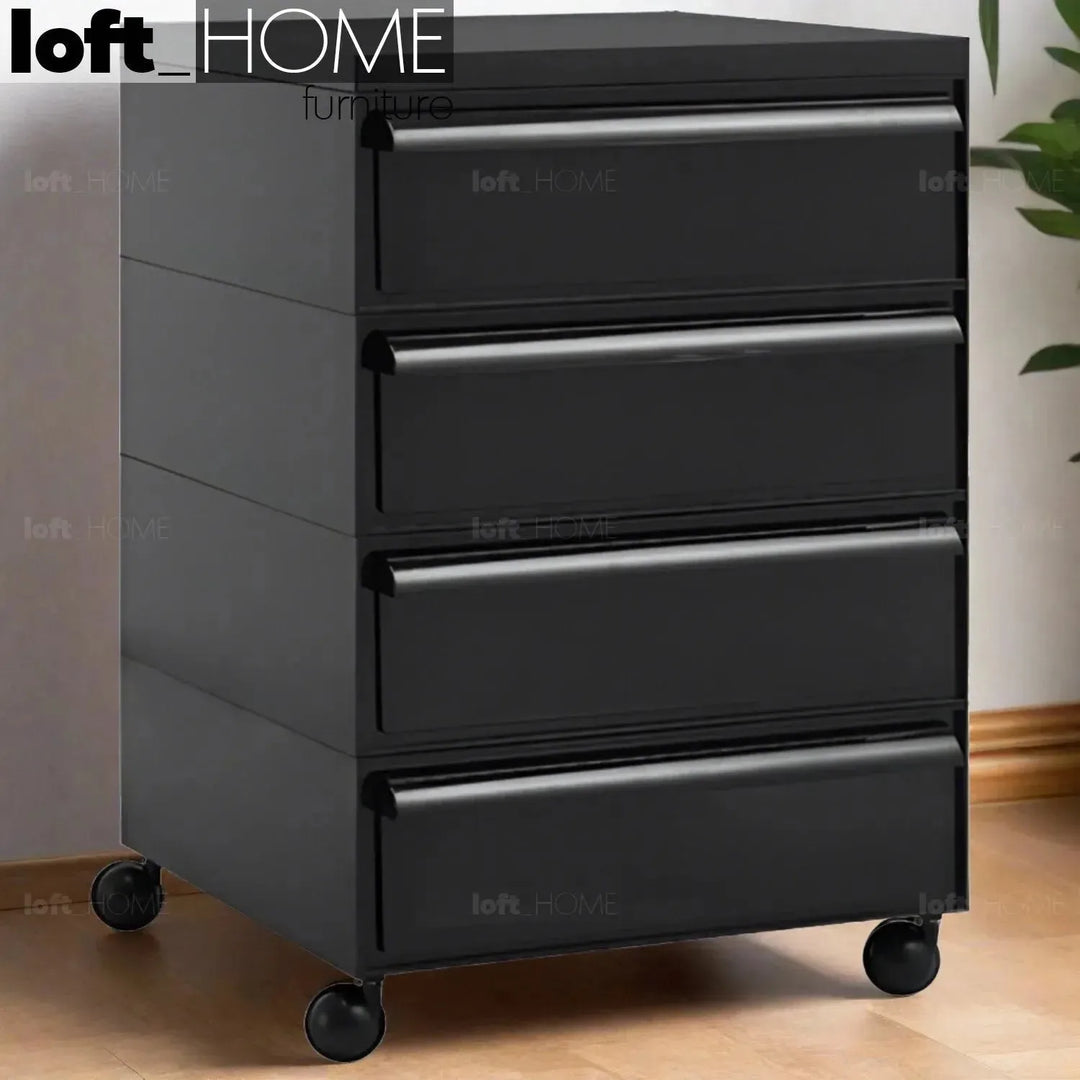 Contemporary plastic drawer cabinet truffle 4 drawer primary product view.