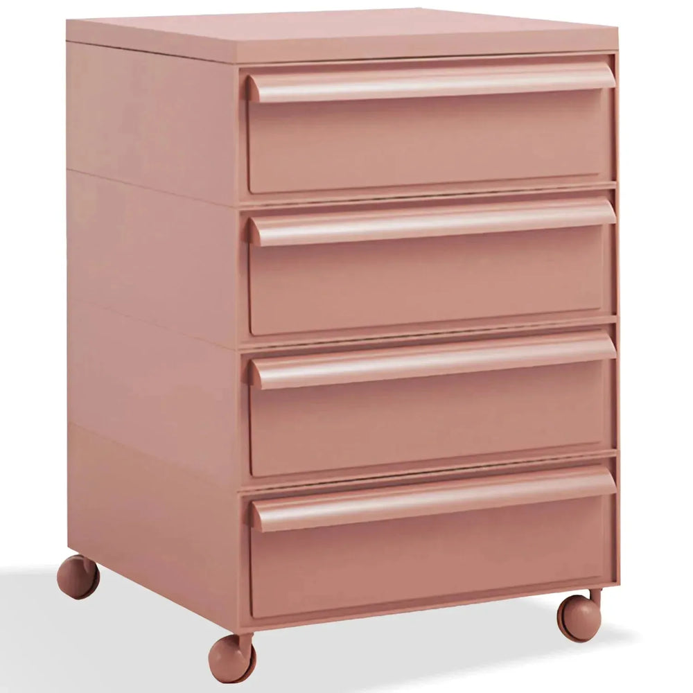 Contemporary plastic drawer cabinet truffle 4 drawer in white background.