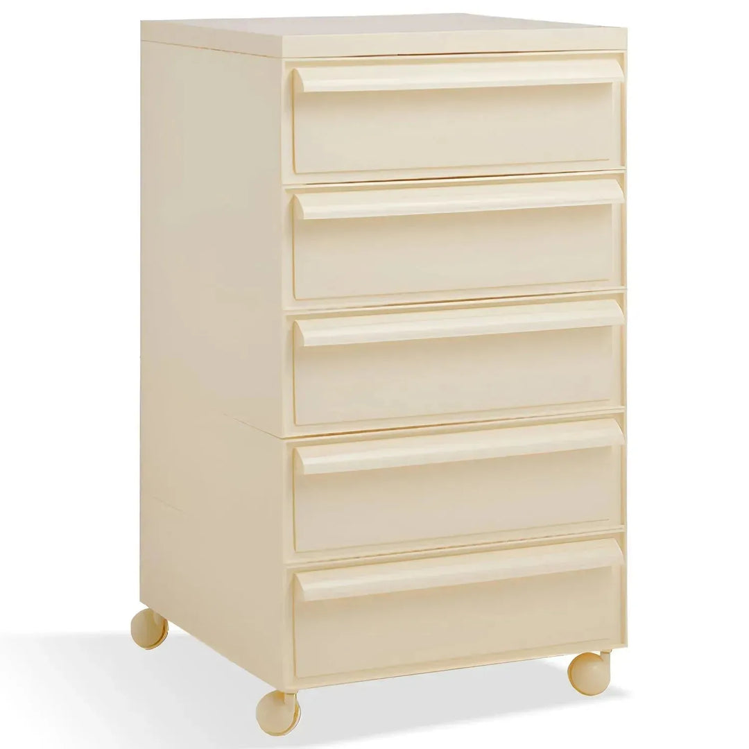 Contemporary plastic drawer cabinet truffle 5 drawer layered structure.