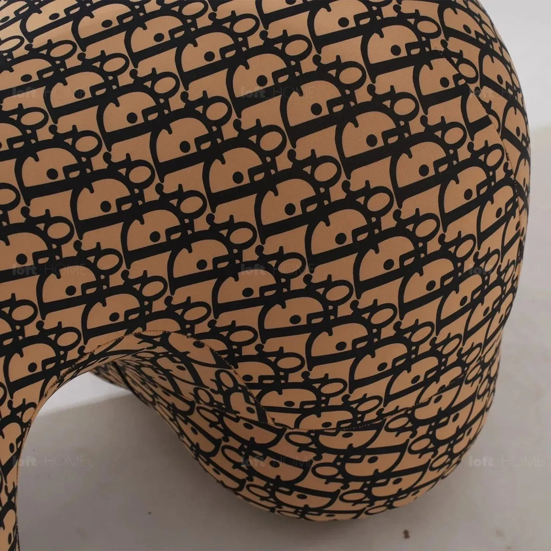 Contemporary polyethylene decor ottoman llama in panoramic view.