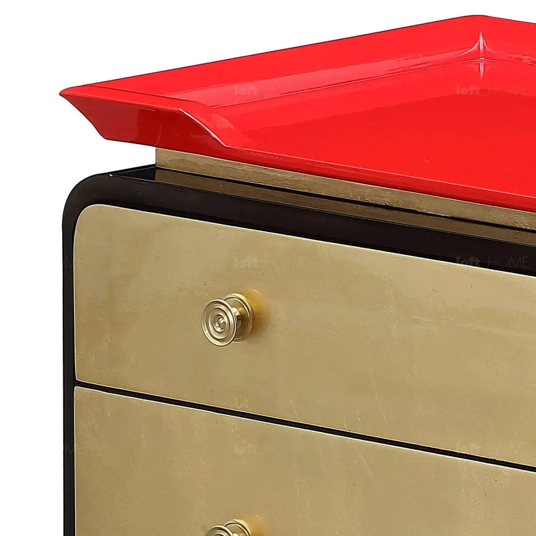 Eclectic wood drawer cabinet noirgold detail 7.