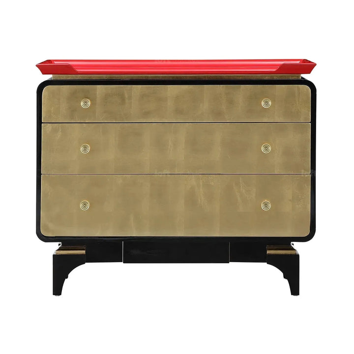 Eclectic wood drawer cabinet noirgold detail 6.