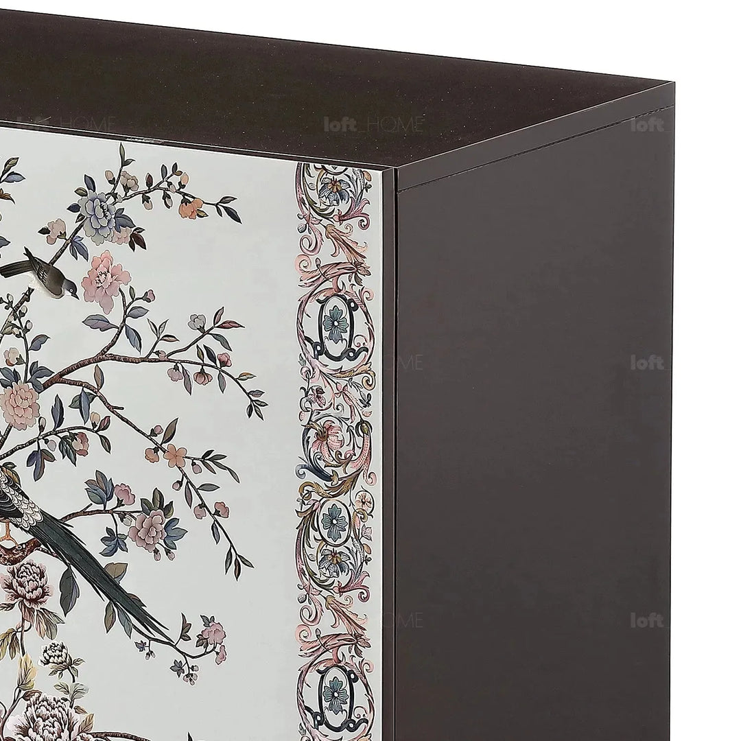 Eclectic wood storage cabinet low noblenest in still life.