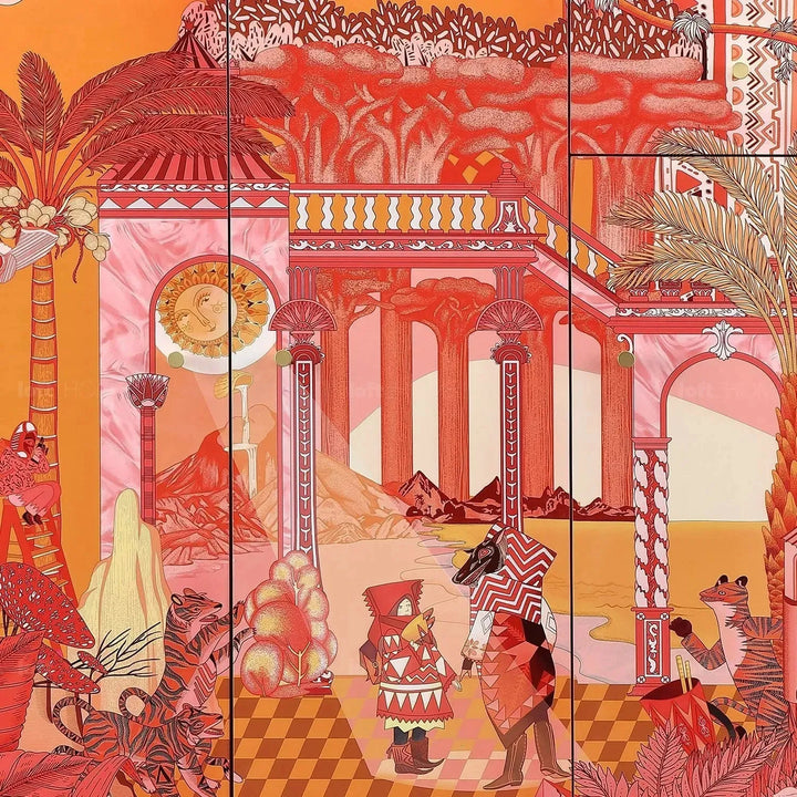 Eclectic wood storage cabinet redhood color swatches.