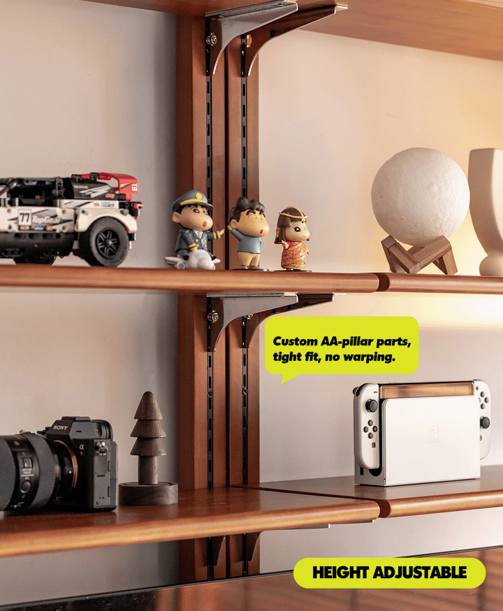 Vintage boxwood modular hanging wall shelf system muse living material variants.