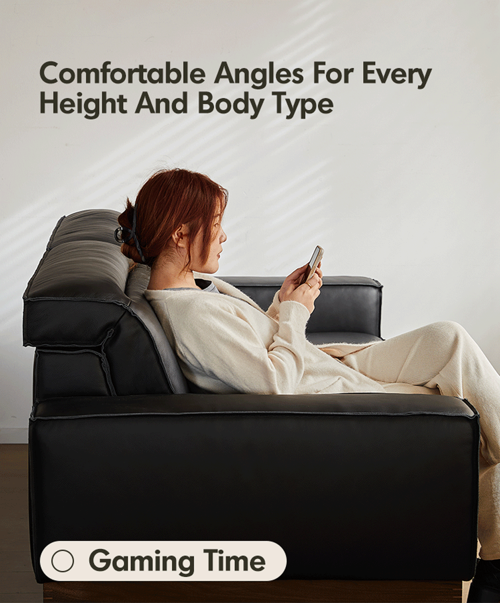 Japandi Genuine Leather 3 Seater Sofa RIVER