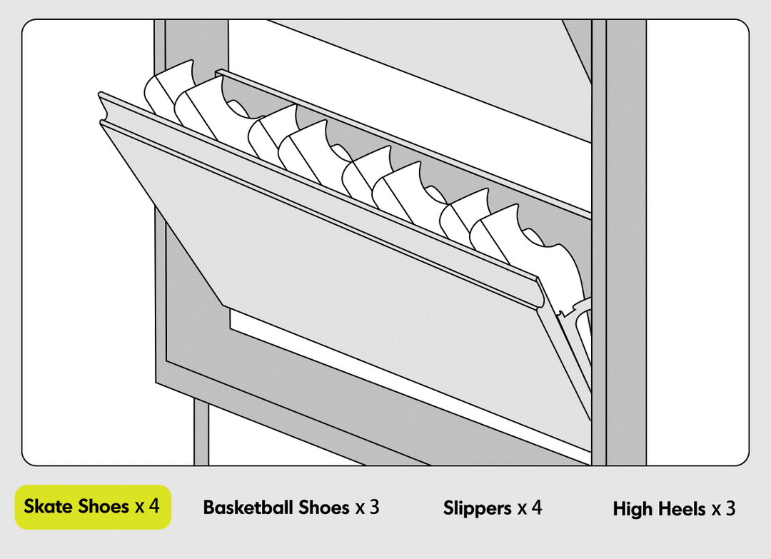 Scandinavian cherry wood shoe cabinet timeless in close up details.