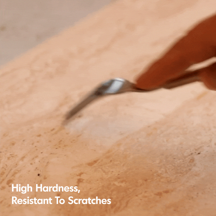 Scandinavian cherry wood sintered stone cabinet timeless in details.