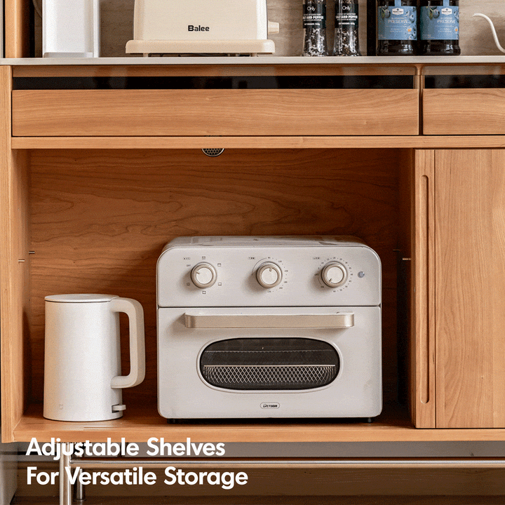 Scandinavian cherry wood sintered stone cabinet timeless in real life style.