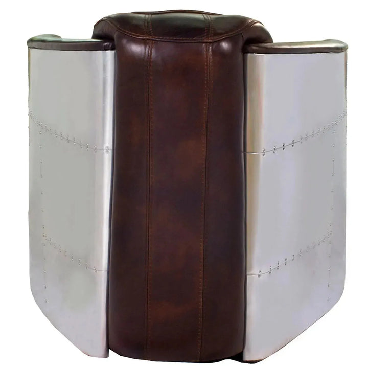 Industrial aluminium 1 seater sofa aircraft with context.