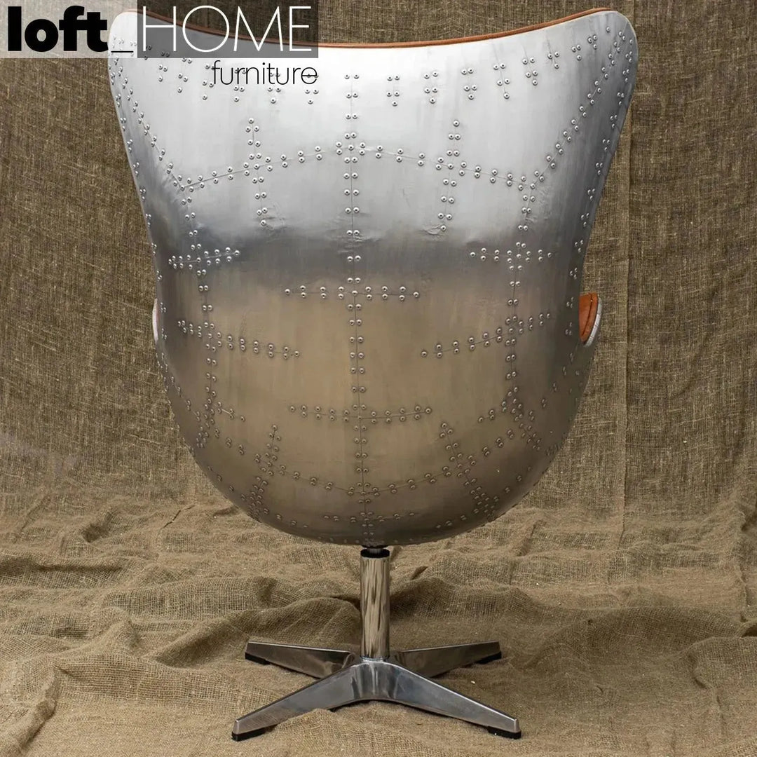 Industrial aluminium 1 seater sofa egg layered structure.