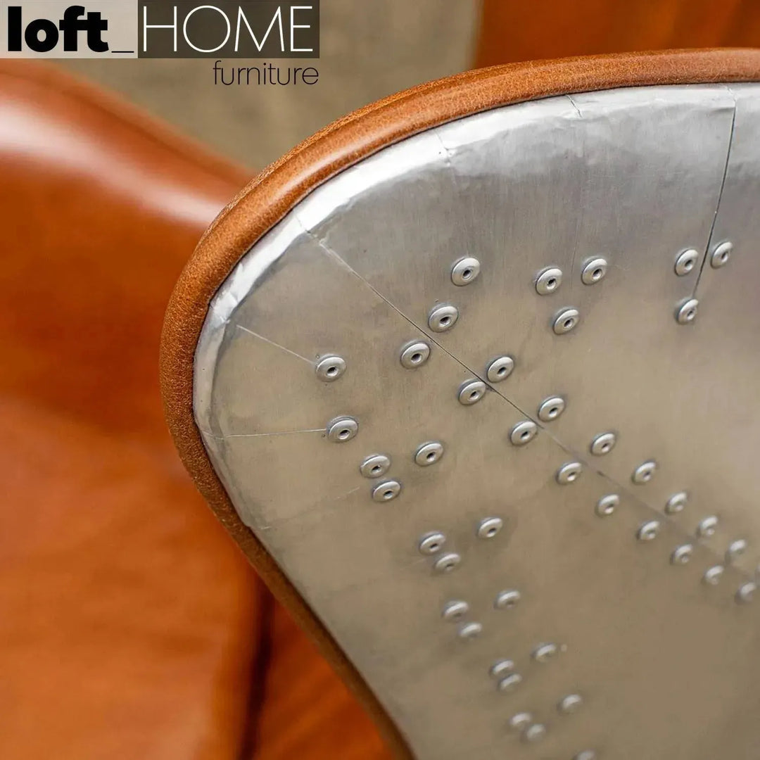 Industrial aluminium 1 seater sofa egg detail 1.