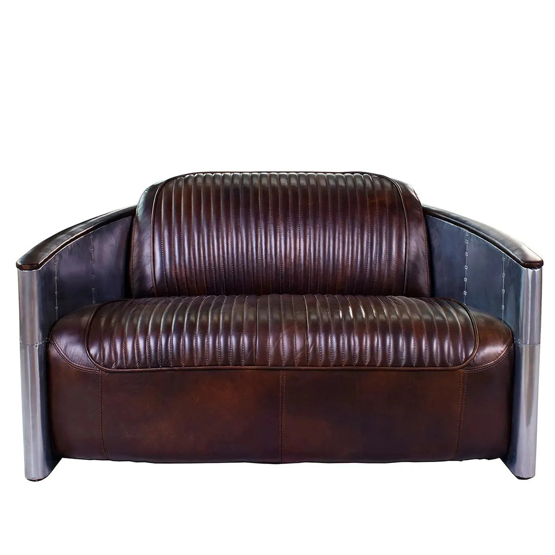 Industrial aluminium 2 seater sofa aircraft in white background.