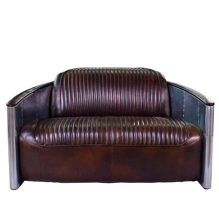 Industrial aluminium 2 seater sofa aircraft in white background.