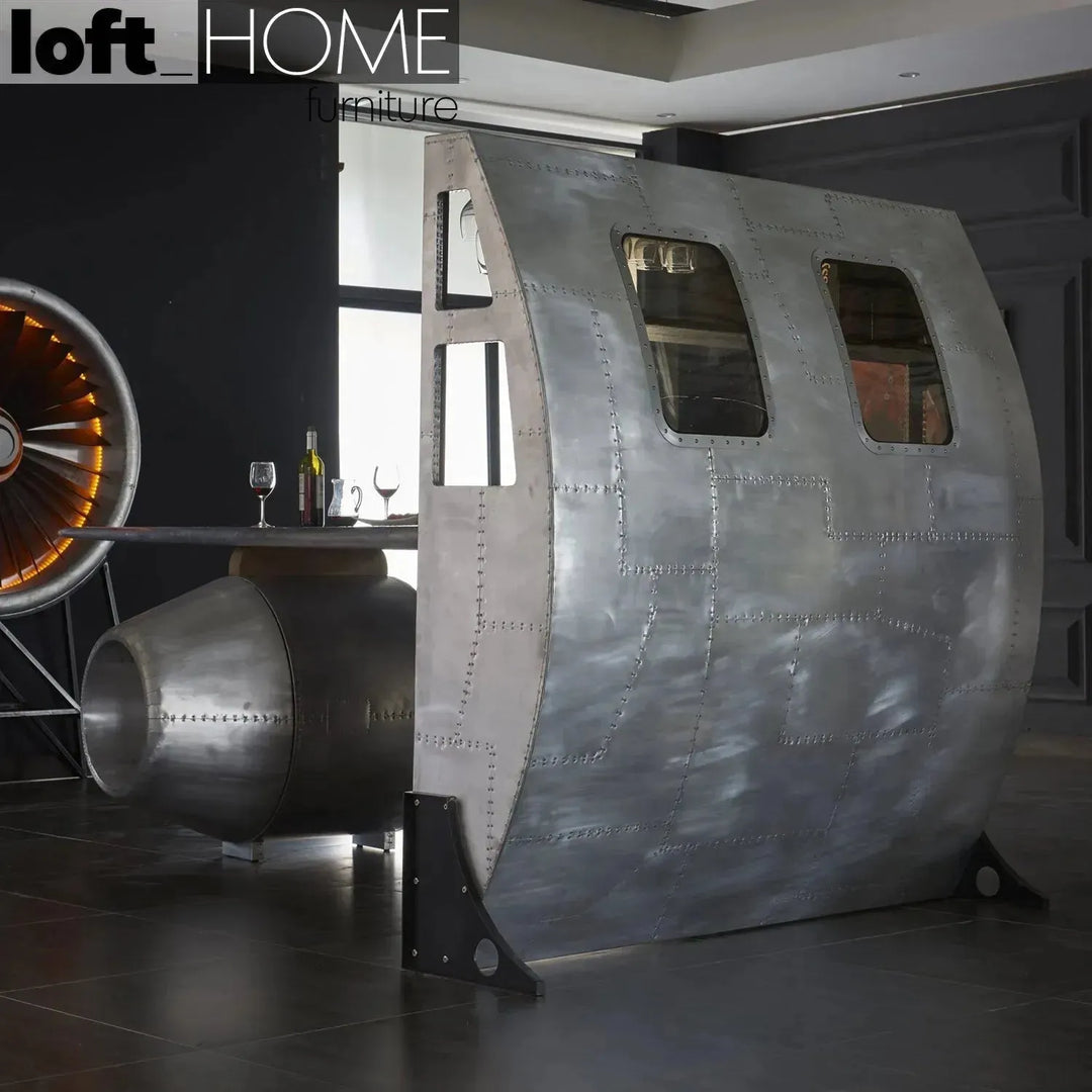 Industrial aluminium bar table aircraft color swatches.