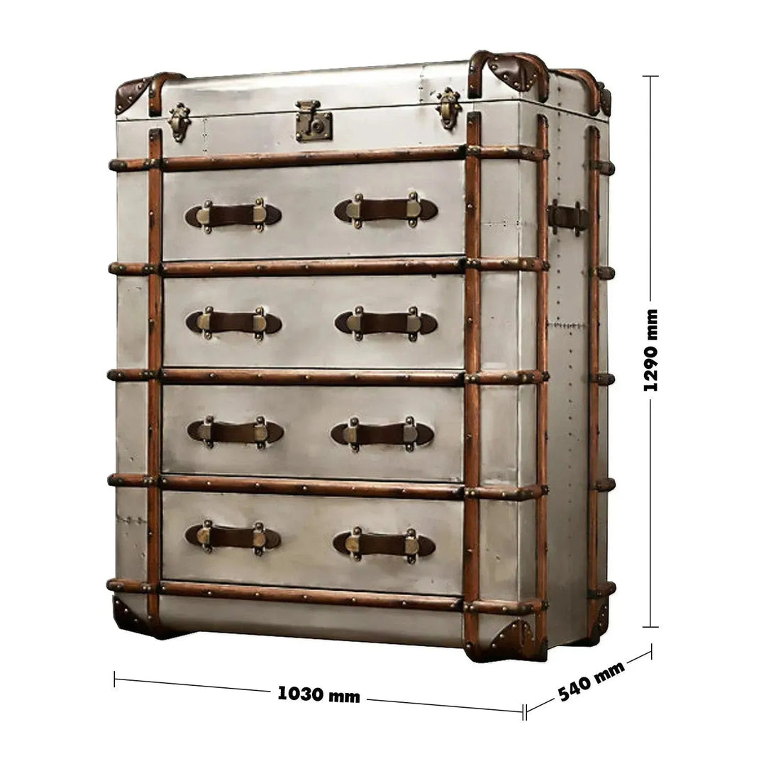 Industrial aluminium drawer cabinet richards trunk size charts.