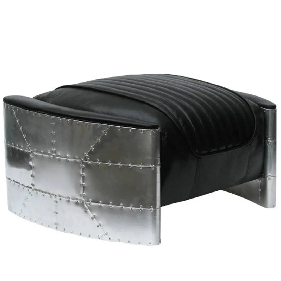 Industrial aluminium ottoman aircraft in white background.